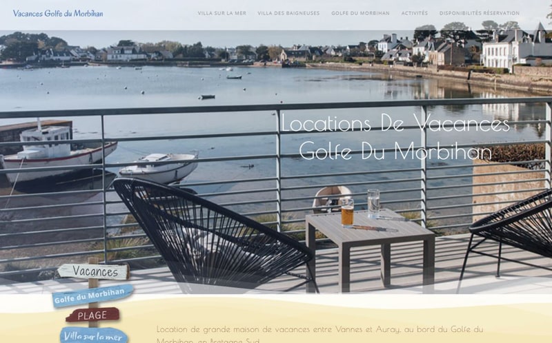 Site Internet Vacances Golfe du Morbihan Création de site Maisons Locations de Vacances