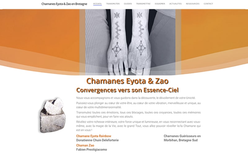 Site Internet Chamanes Eyota & Zao Création de site Bien-être