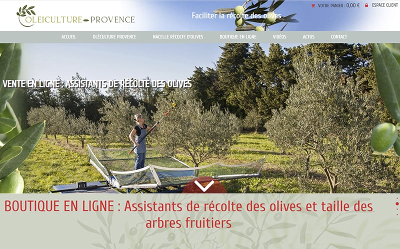 Créations graphiques et contenus de la Boutique en ligne Oleiculture-Provence